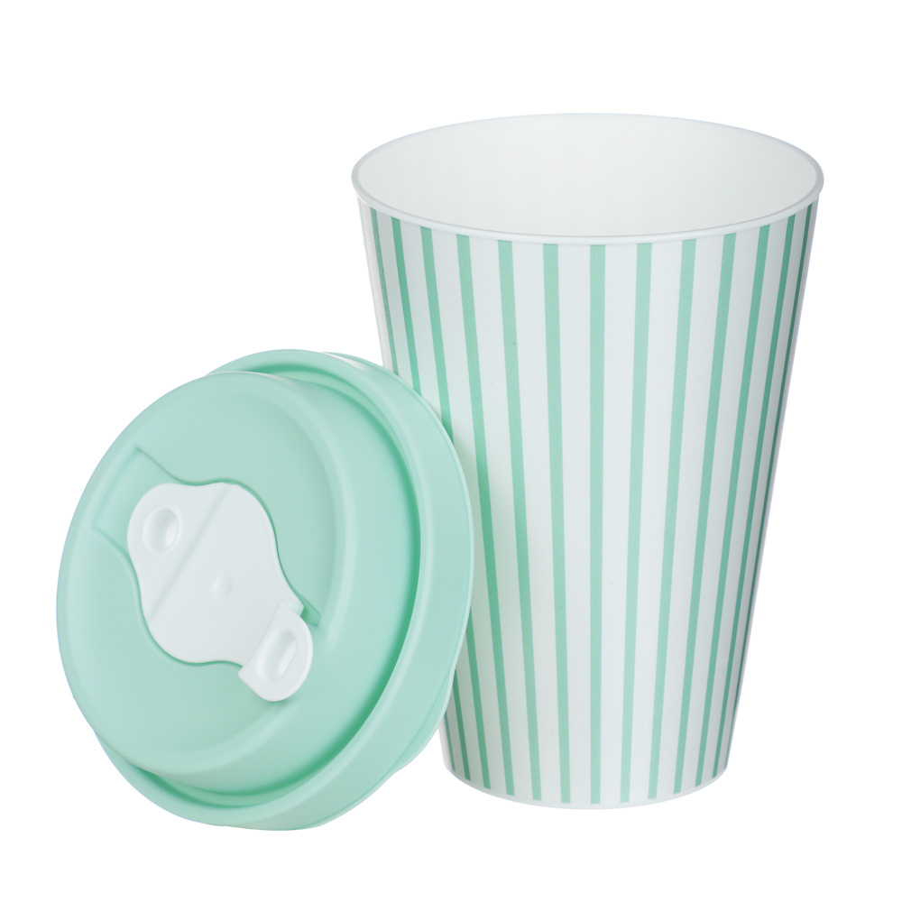 Черри Стакан с крышкой и клапаном 420мл, пластик, 2 цвета, арт.№ 861-596