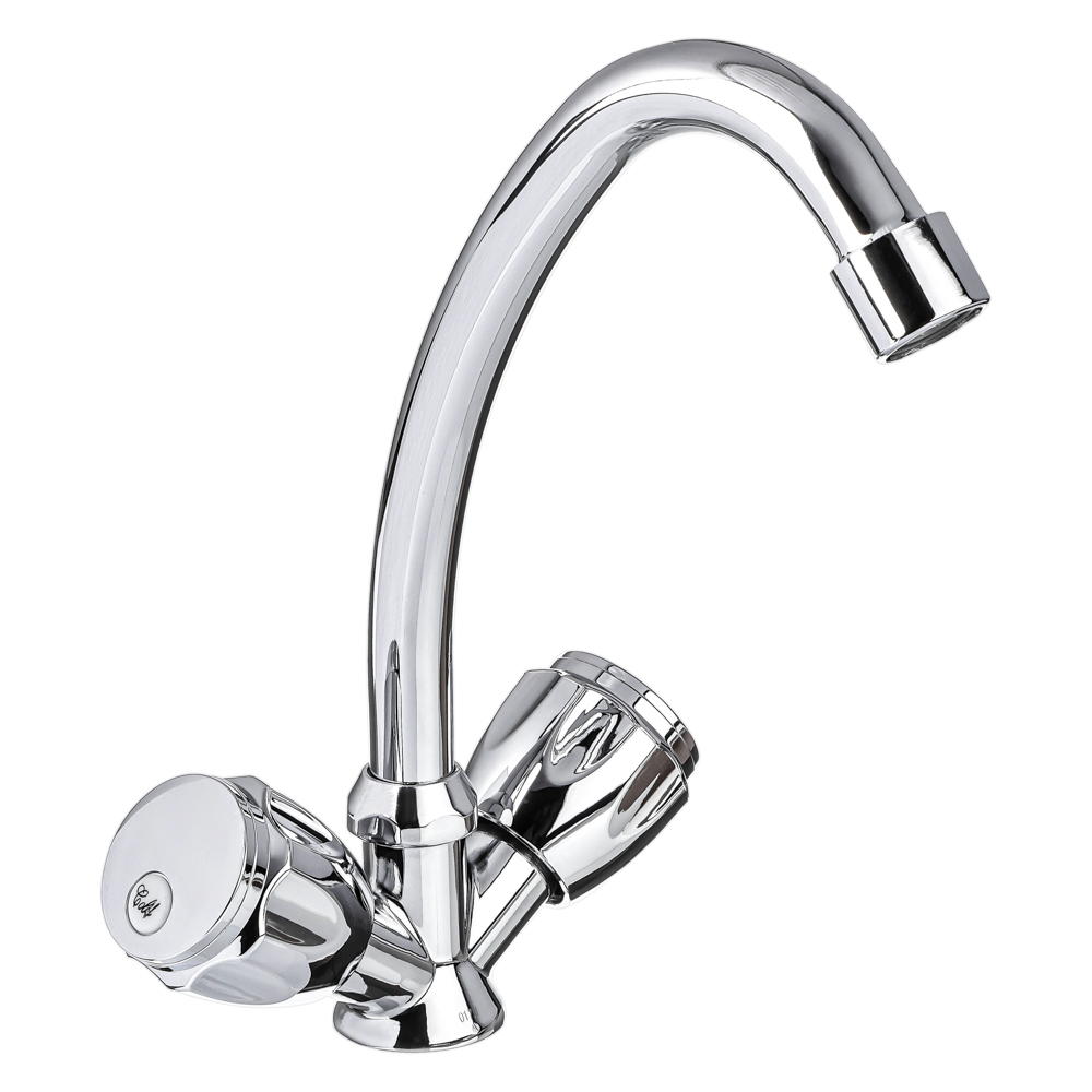 СоюзКран Смеситель для кухни, поворотный излив 20см, керам. кран-буксы 1/2, хром, цинк, SK01-T215, арт.№ 566-010