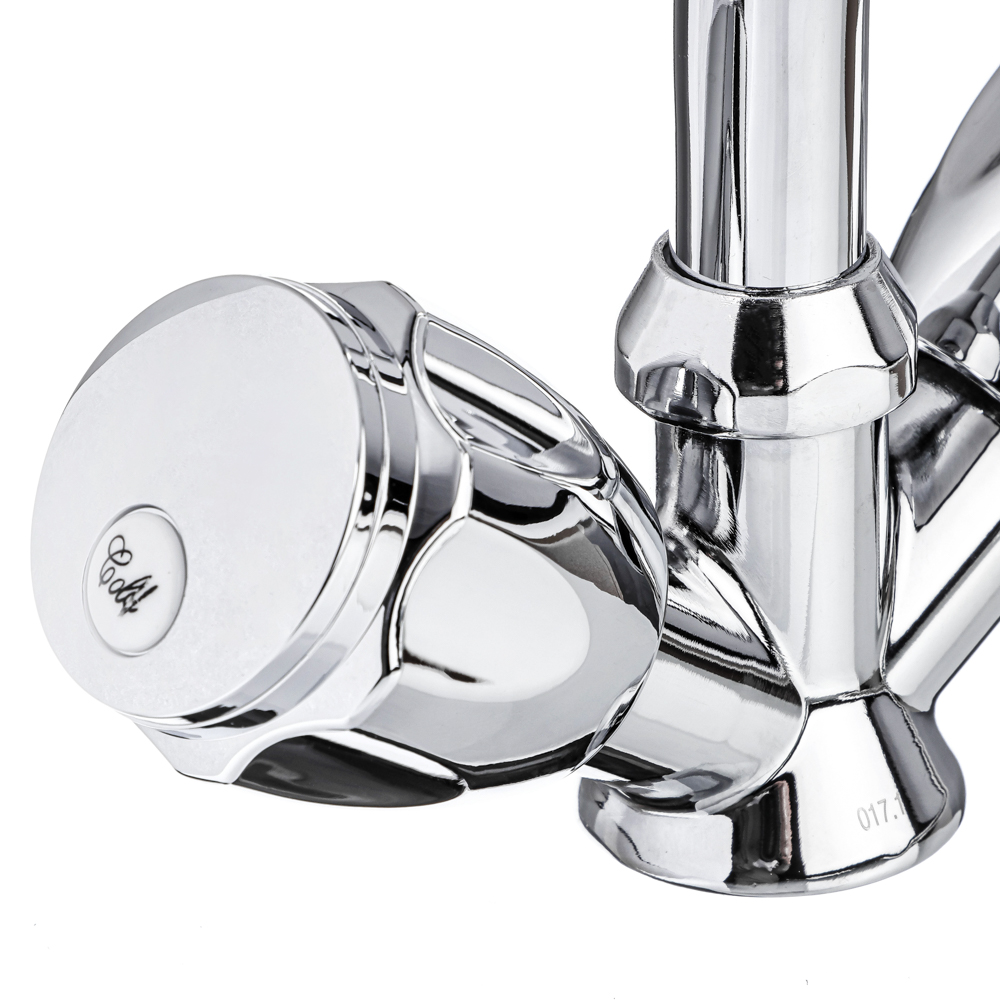 СоюзКран Смеситель для кухни, поворотный излив 20см, керам. кран-буксы 1/2, хром, цинк, SK01-T215, арт.№ 566-010