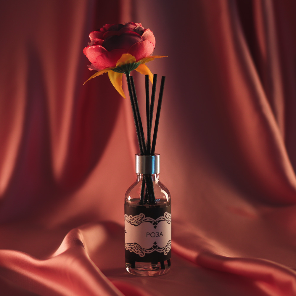 LADECOR Аромадиффузор с палочками и декором, 50 мл, 4 аромата, арт.№ 412-030