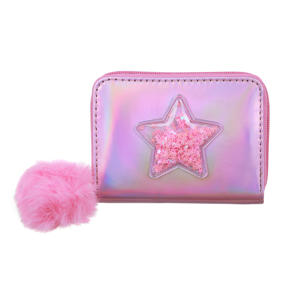 ЮL Кошелек для мелочи с декором, ПВХ, 12,5х9,5см, 3 цвета, КМ23-01, арт.№ 303-970