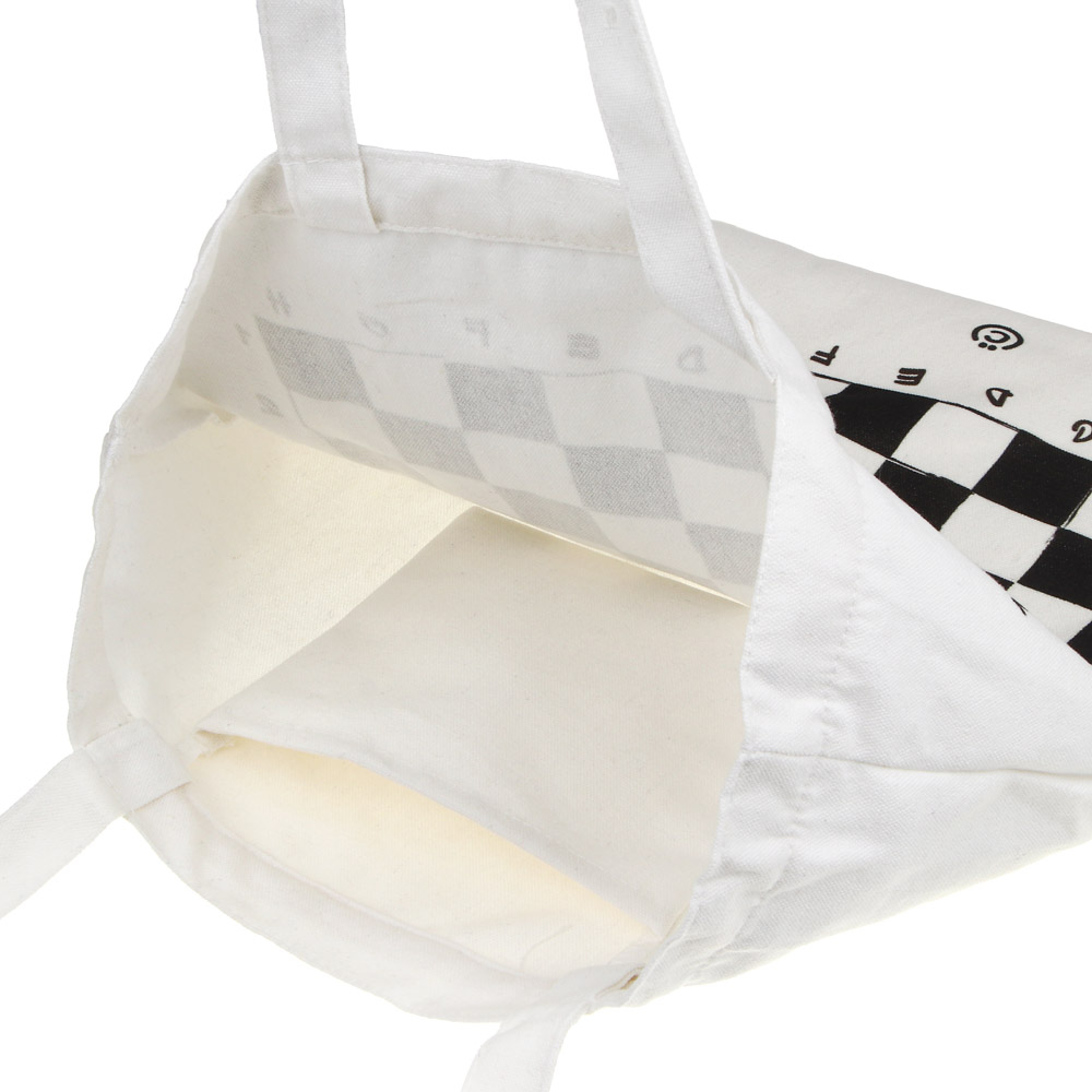 ВСЁГАЗИН Сумка-шоппер, 38x42см, "Шахматы", внутр.карман, длинные ручки 58 см, полиэстер под ткань, арт.№ 059-001