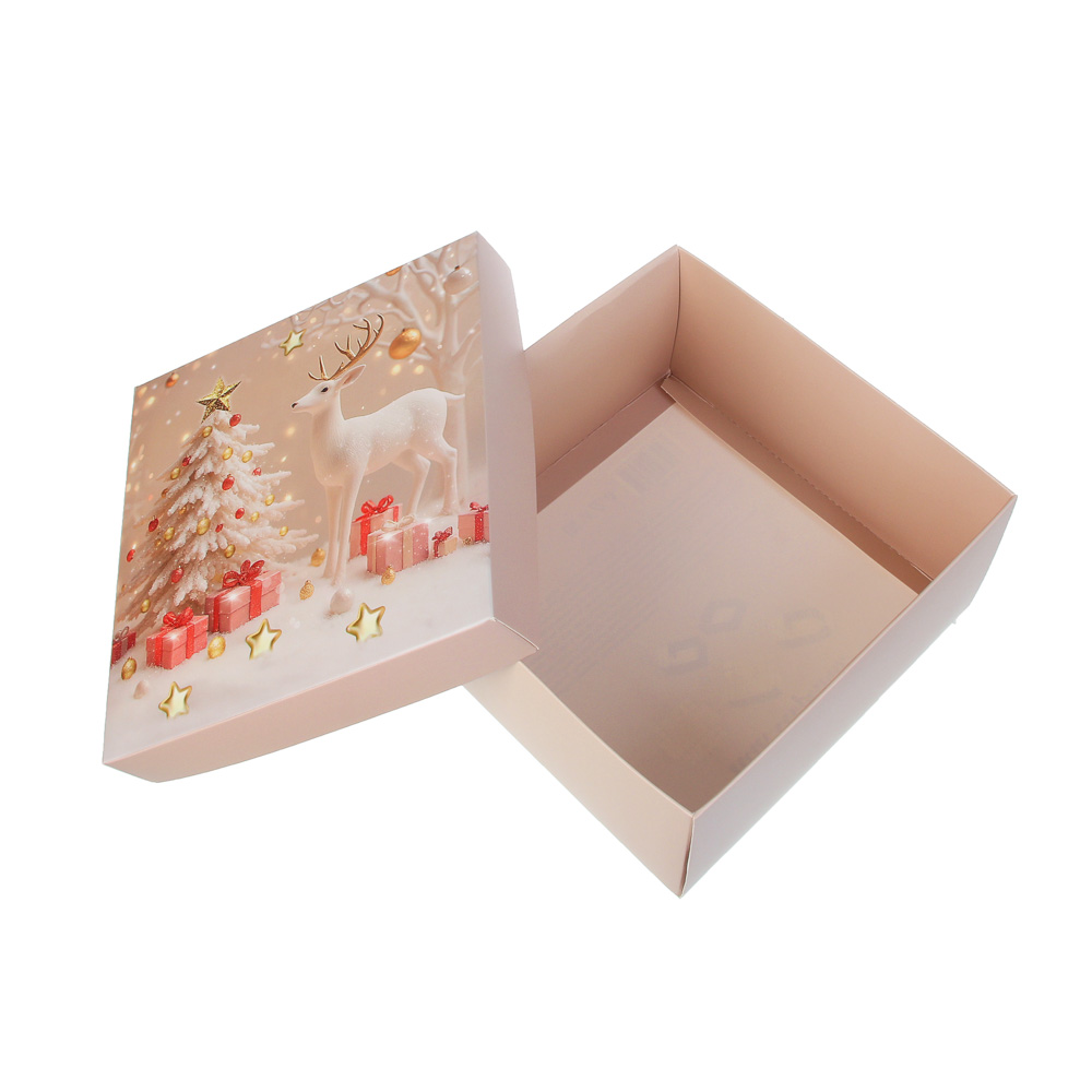 Коробка складная, 19,5x19,5x9,5см, бумага, арт.2, 4 дизайна, арт.№ 207-237