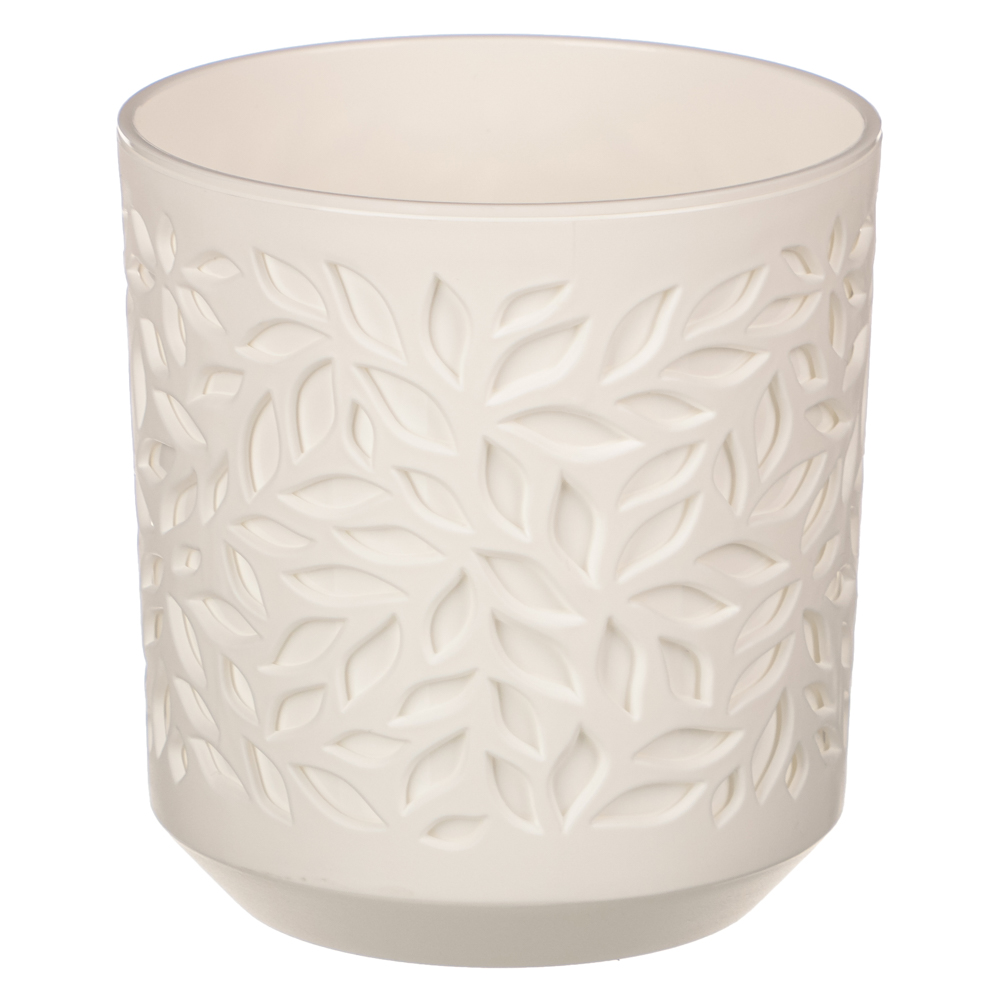 Кашпо "Leaves" 1,25л белый/белый, арт.№ 164-026