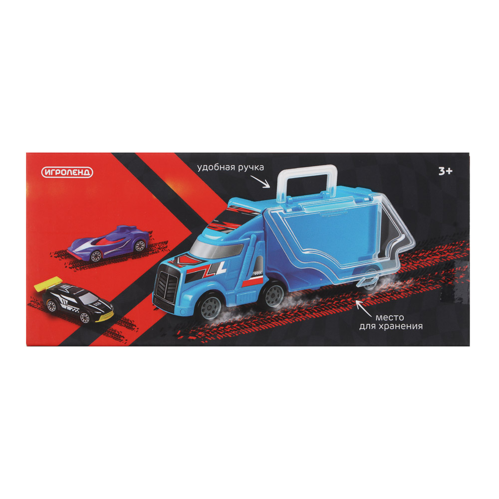 ИГРОЛЕНД Автовоз с двумя машинками, ABS, 16,5х7,2х5 см, 3 дизайна, арт.№ 292-492