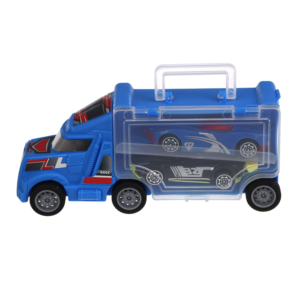 ИГРОЛЕНД Автовоз с двумя машинками, ABS, 16,5х7,2х5 см, 3 дизайна, арт.№ 292-492