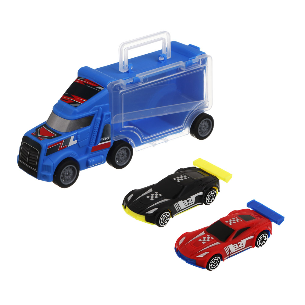 ИГРОЛЕНД Автовоз с двумя машинками, ABS, 16,5х7,2х5 см, 3 дизайна, арт.№ 292-492