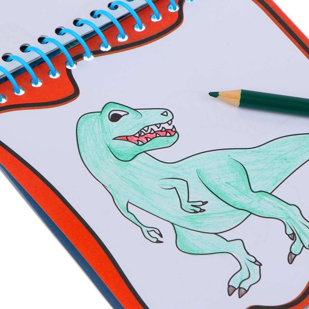 ЯЩЕРЫ Набор для раскрашивания: раскраска на спирали, 6 деревянных цв.мини карандашей в ПВХ пенале, арт.№ 524-232