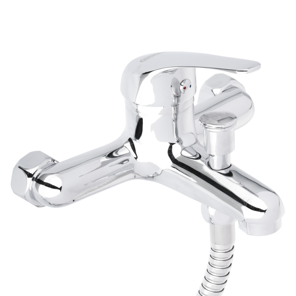 СоюзКран Смеситель для ванны с душем, короткий излив, керам. картридж 35мм, хром, цинк, SK07-M102, арт.№ 567-019