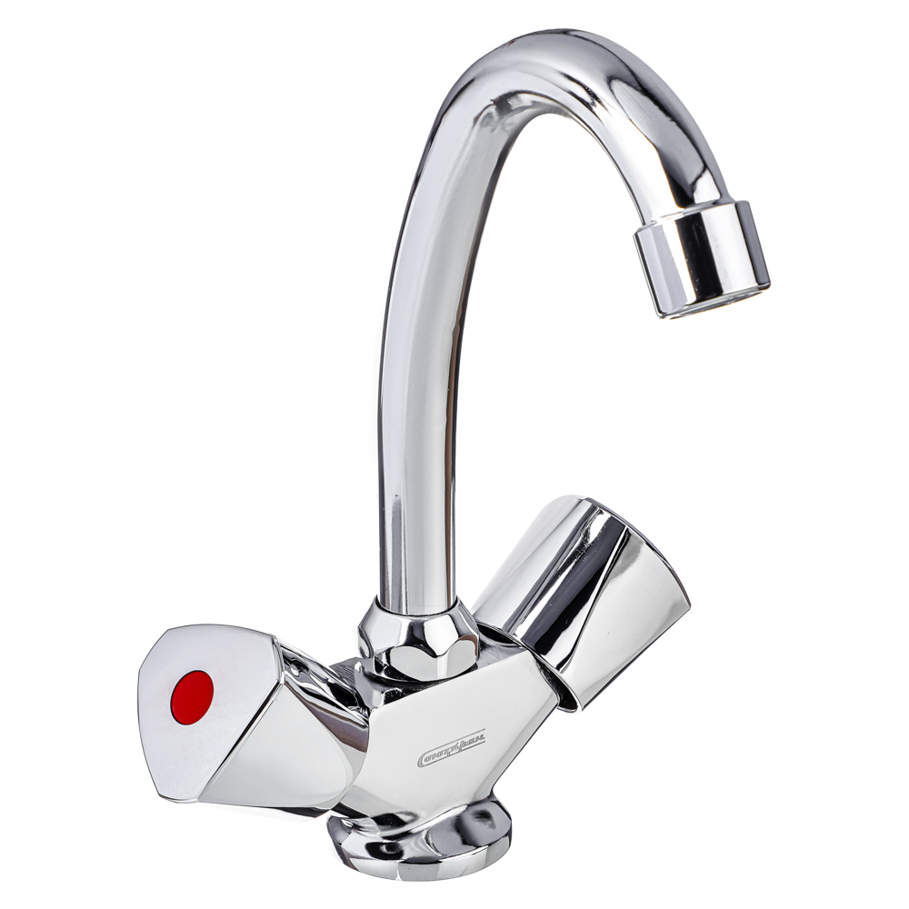 СоюзКран Смеситель для кухни, поворотный излив 20см, керам. кран-буксы 1/2, хром, цинк, SK01-T207, арт.№ 567-065