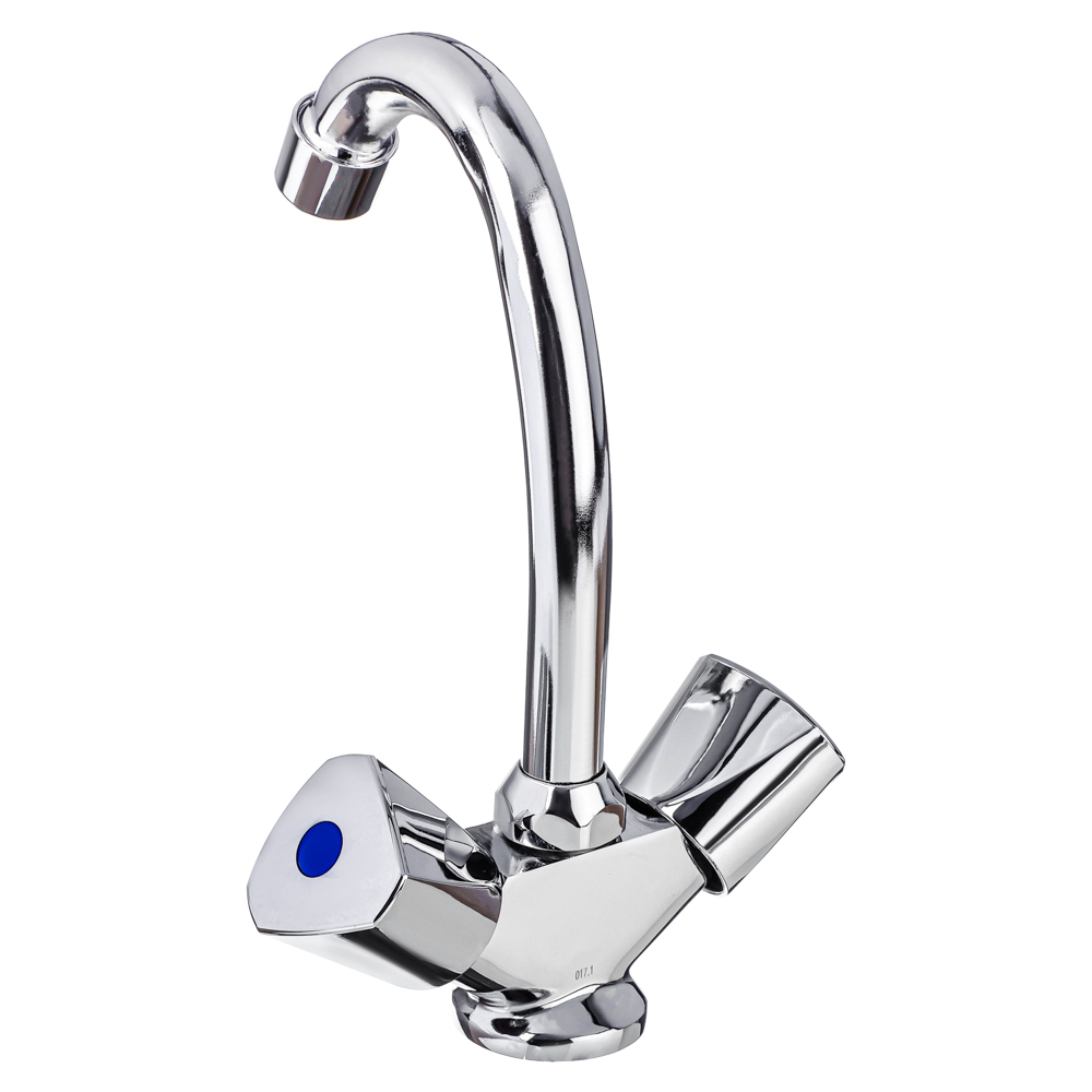 СоюзКран Смеситель для кухни, поворотный излив 20см, керам. кран-буксы 1/2, хром, цинк, SK01-T207, арт.№ 567-065