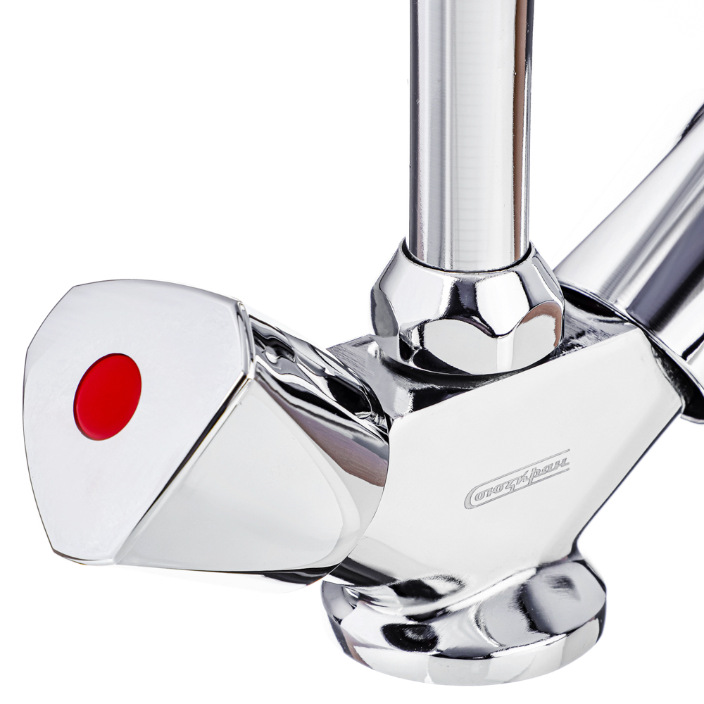 СоюзКран Смеситель для кухни, поворотный излив 20см, керам. кран-буксы 1/2, хром, цинк, SK01-T207, арт.№ 567-065