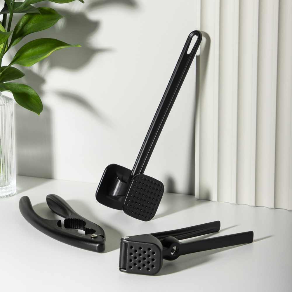 SATOSHI Молоток для отбивания мяса, черный, алюминий, арт.№ 882-380