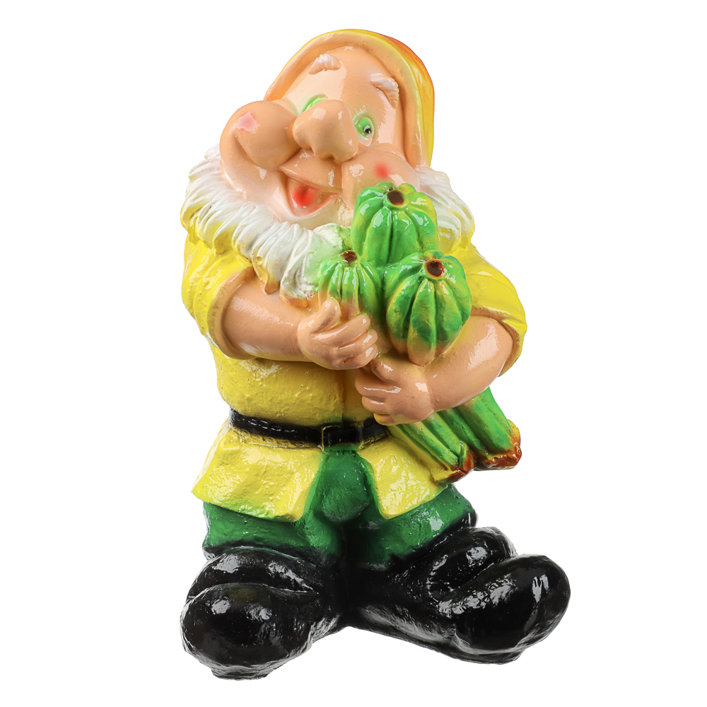 Фигура садовая "Гном с кабачком" 24х36см, гипс, арт.№ 162-306