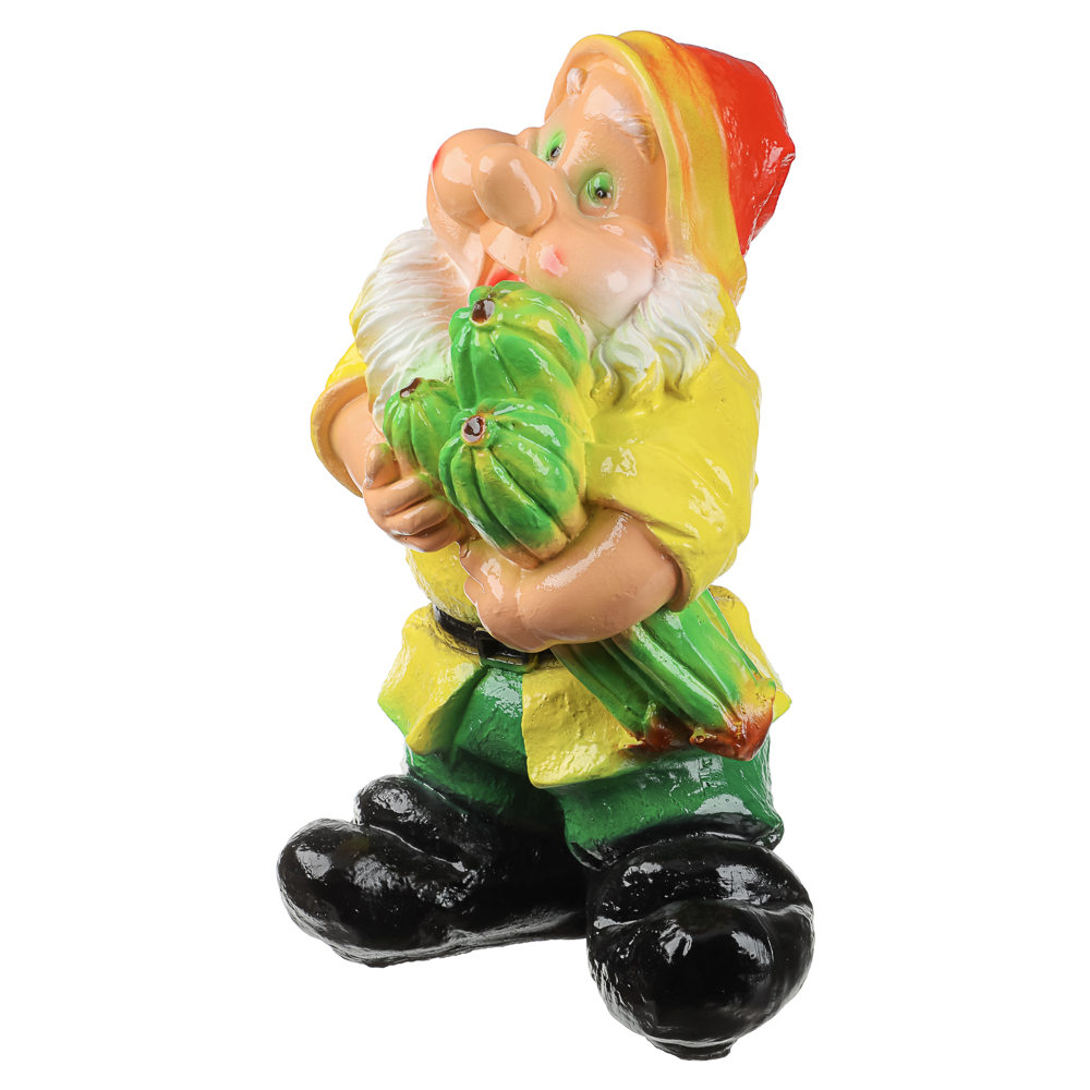 Фигура садовая "Гном с кабачком" 24х36см, гипс, арт.№ 162-306