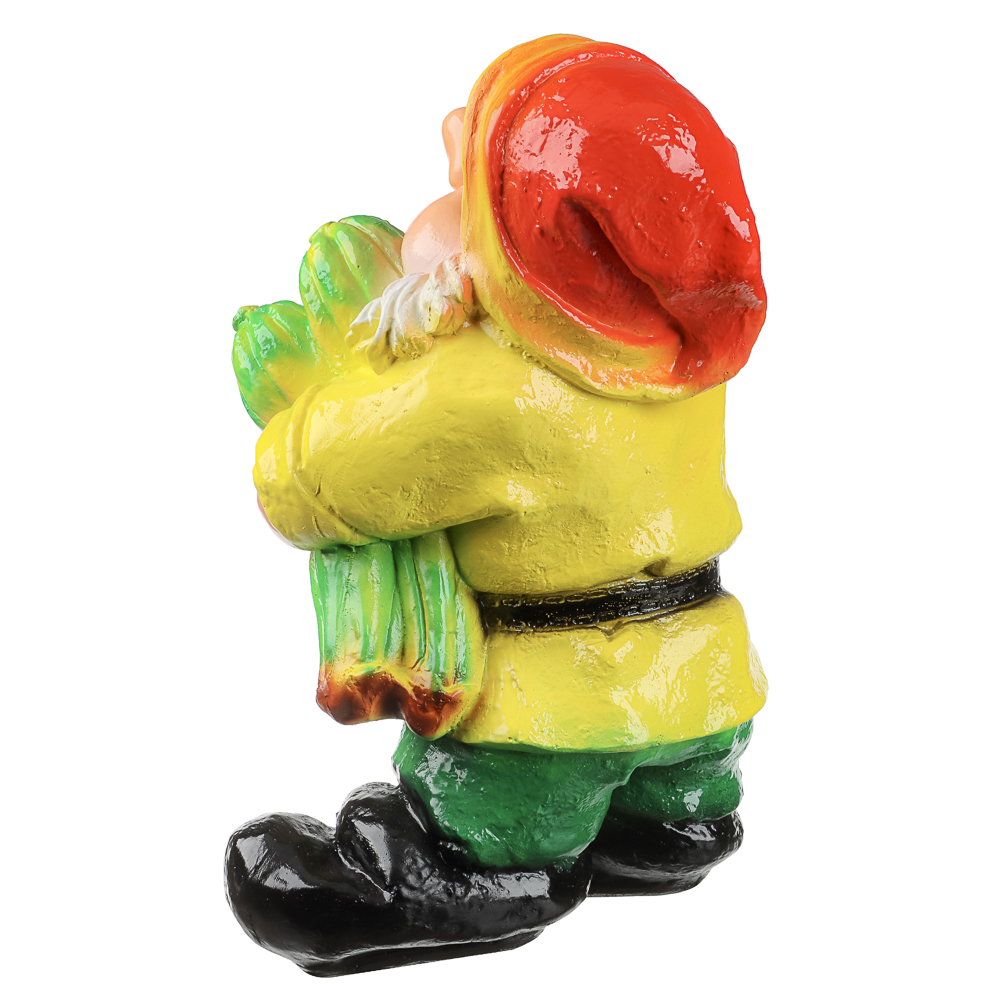 Фигура садовая "Гном с кабачком" 24х36см, гипс, арт.№ 162-306