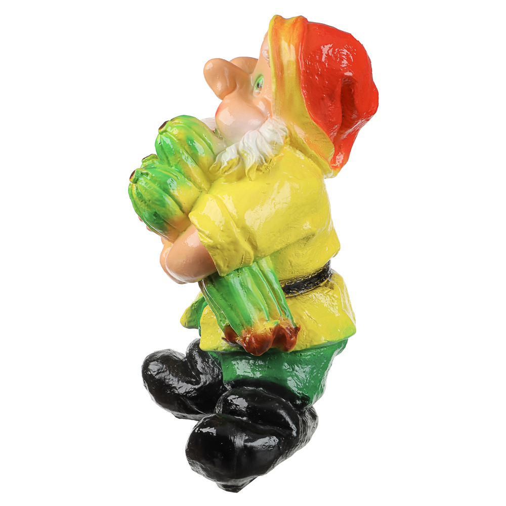 Фигура садовая "Гном с кабачком" 24х36см, гипс, арт.№ 162-306