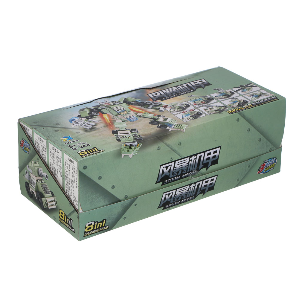 ИГРОЛЕНД Конструктор "Военная техника" 8 в 1, 8х3,5х11 см, ABS, 6 видов, арт.№ 265-673