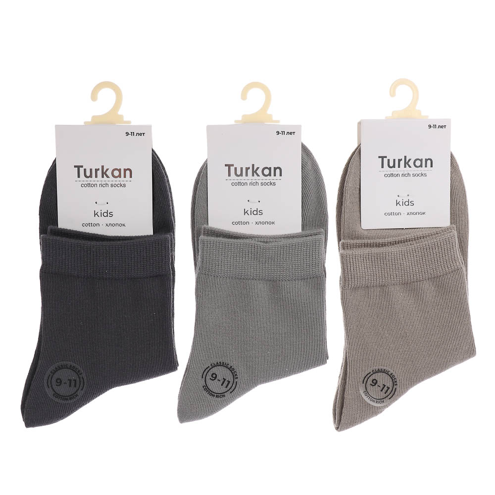 Носки детские, бесшовные, тм Turkan, 9-11 лет, 90%хлопок, 8% п/а, 2%лайкра,цвета в ас-те, R0622, арт.№ 019-574
