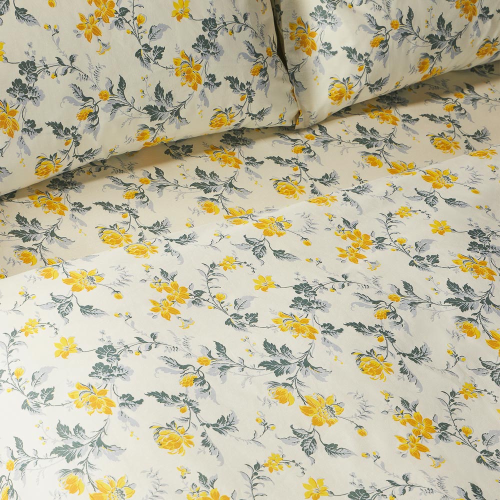 PROVANCE Комплект постельного белья евро (3 предмета), бязь, 100% хлопок, белый / цветы, арт.№ 421-299