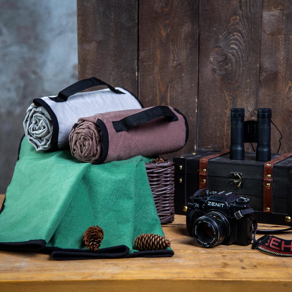 PROVANCE Эспрессо Плед для пикника с водонепроницаемой основой, 100% полиэстер, 130х150см, 3 цвета, арт.№ 488-053