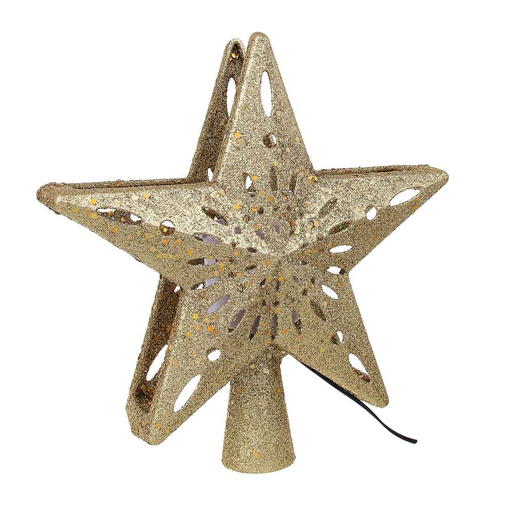 СНОУ БУМ Проектор верхушка на елку, 4LED*белый, 0°-180°, 24,3х6,5х25,5см, ПВХ черный, 220В, 50гц, арт.№ 351-714