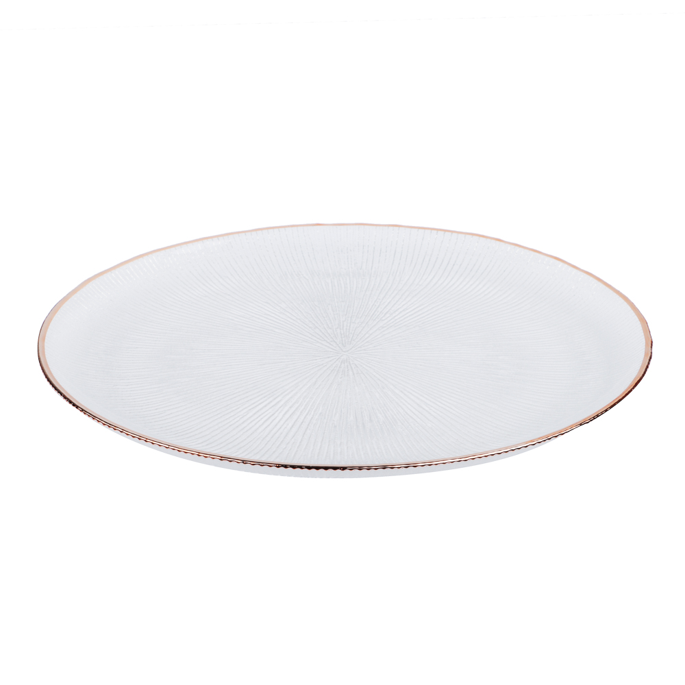 BY COLLECTION White Line Тарелка подстановочная, 26,х1,5см, стекло, арт.№ 820-855