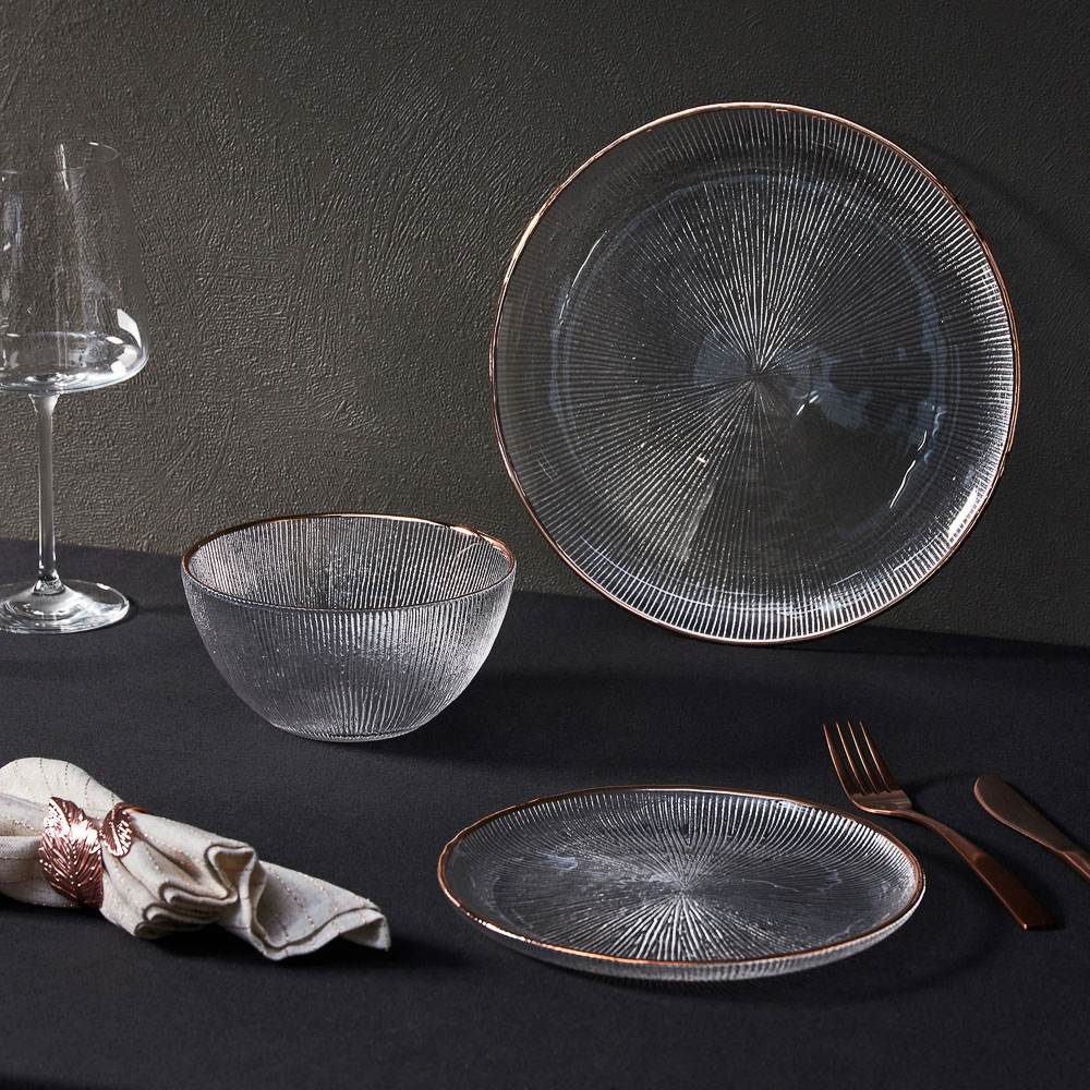 BY COLLECTION White Line Тарелка подстановочная, 26,х1,5см, стекло, арт.№ 820-855