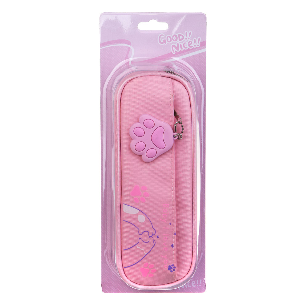МИЛЫЙ КОТИК Пенал прямоугольный, 22х5,5х8см, 1 отд.на молнии, 1 карман, подвеска, ПЭ, блистер, арт.№ 238-381