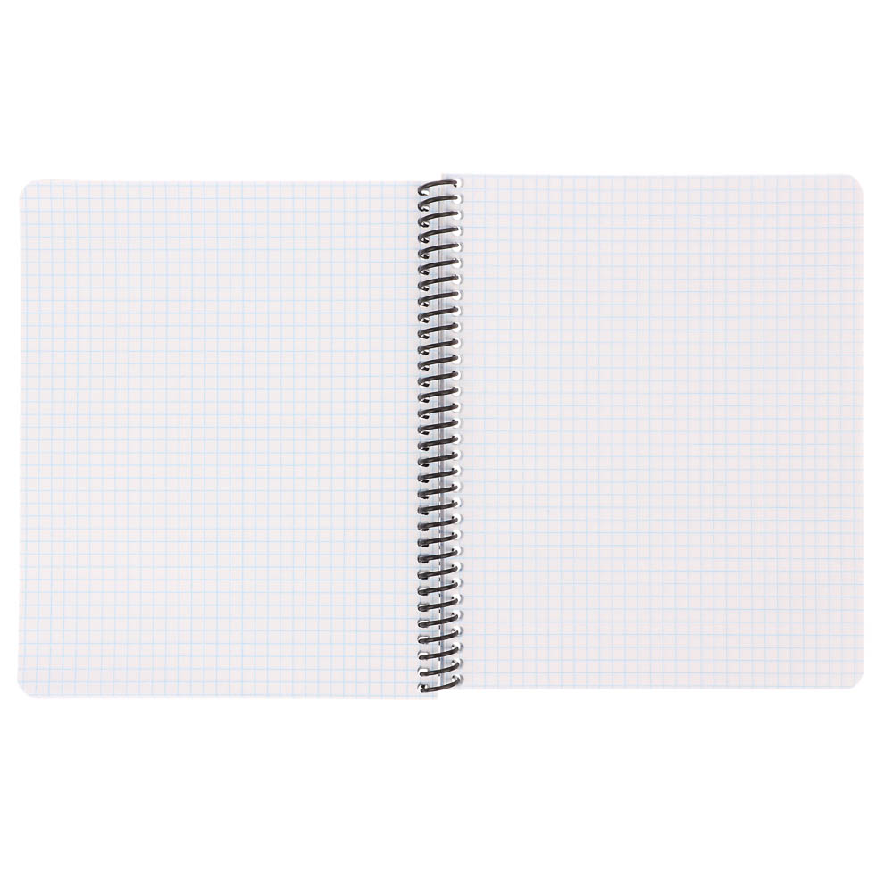 Тетрадь 96 л., А5, в клетку, БЕЛЫЕ ЛИСТЫ, обл.мел. картон, спираль, микс, арт.№ 578-180