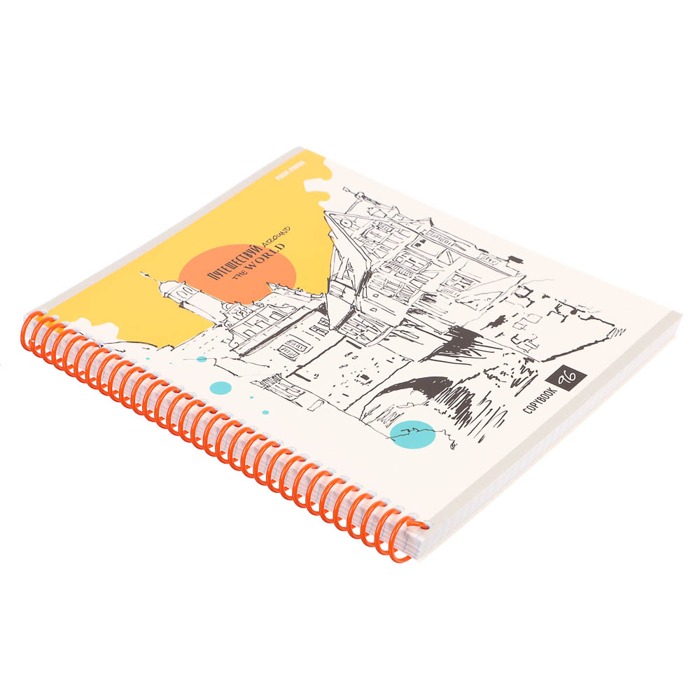 Тетрадь 96 л., А5, в клетку, БЕЛЫЕ ЛИСТЫ, обл.мел. картон, спираль, микс, арт.№ 578-180