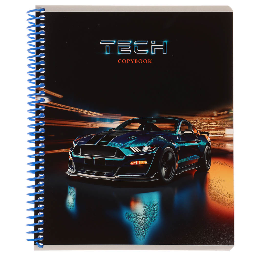 Тетрадь 96 л., А5, в клетку, БЕЛЫЕ ЛИСТЫ, обл.мел. картон, спираль, микс, арт.№ 578-180