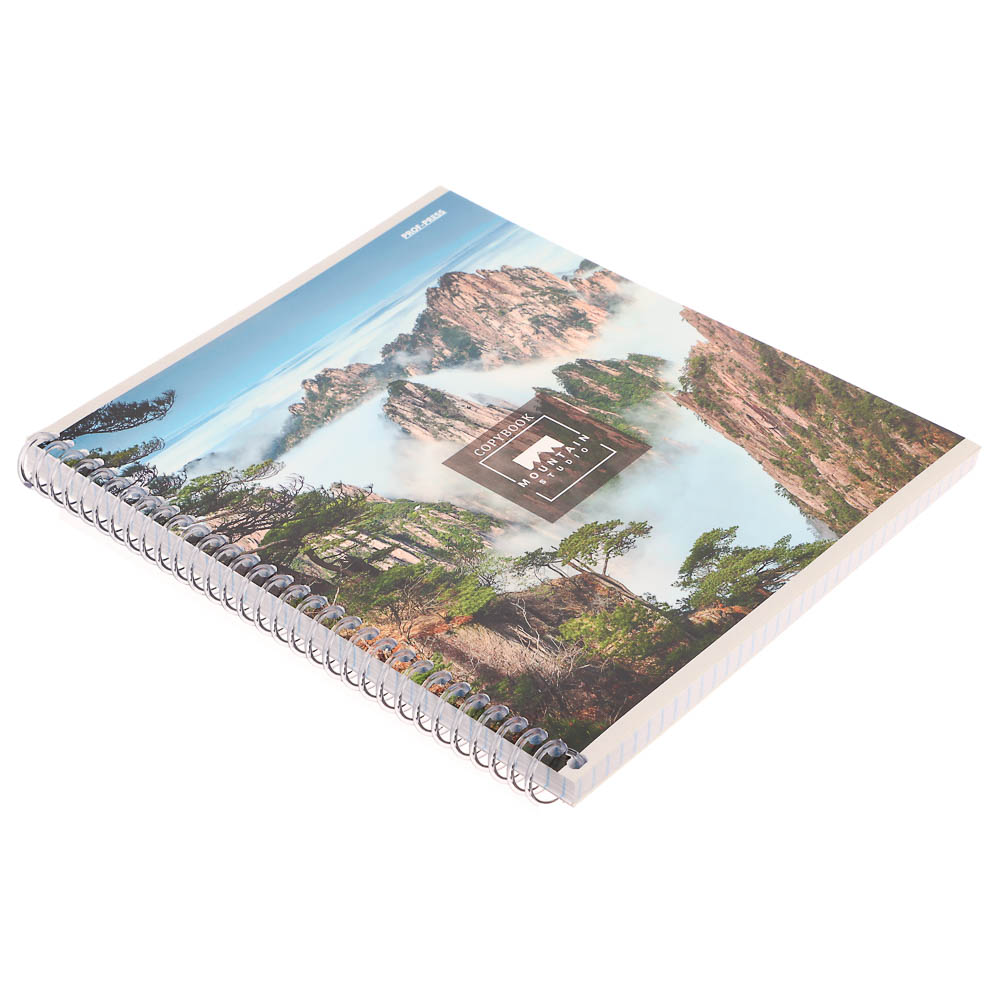 Тетрадь 96 л., А5, в клетку, БЕЛЫЕ ЛИСТЫ, обл.мел. картон, спираль, микс, арт.№ 578-180