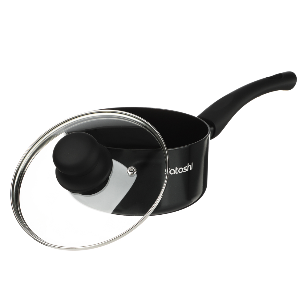 Набор посуды 11 предметов SATOSHI Графит, кастрюли 20 см, 24 см, 28 см (2,8 л, 4,6 л, 7 л), ковш 16 см (1,6 л), сковороды 24 см, 28 см, индукция, арт.№ 846-748