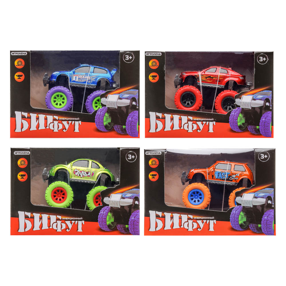 ИГРОЛЕНД Бигфут машина инерционная, металл, 8,5х3,8х3,6см, арт.№ 292-253