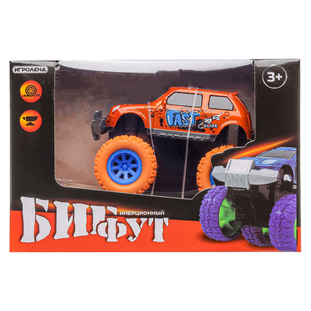 ИГРОЛЕНД Бигфут машина инерционная, металл, 8,5х3,8х3,6см, арт.№ 292-253