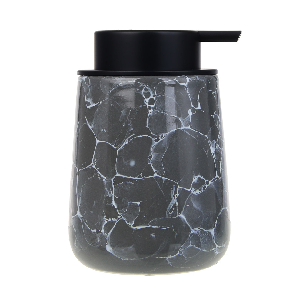 VETTA Дозатор для жидкого мыла, 320 мл, 13x9x9 см, керамика, "Космос", мрамор серый, арт.№ 463-489