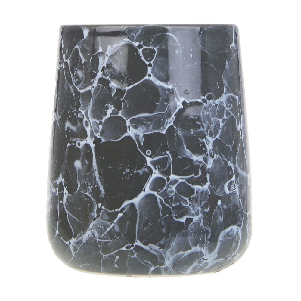 VETTA Стакан для ванной комнаты, 400 мл, 10,5x9x9 см, керамика, "Космос", мрамор серый, арт.№ 463-490
