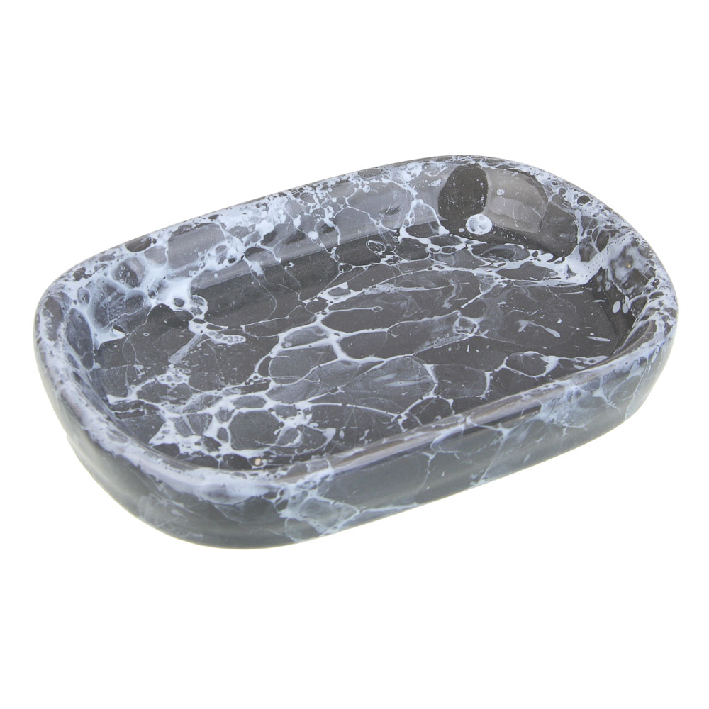 VETTA Мыльница, 13,5x9x2,5 см, керамика, "Космос", мрамор серый, арт.№ 463-491