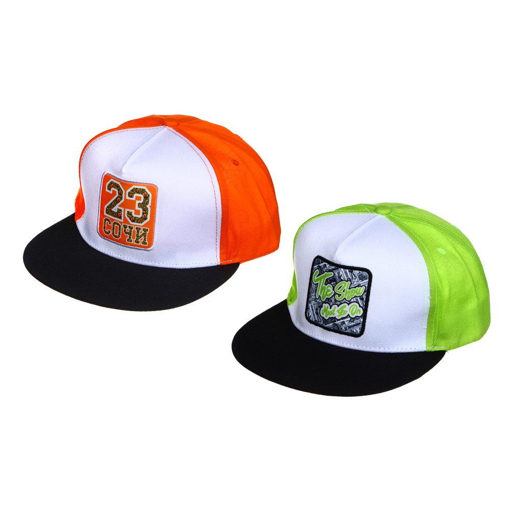 РЫЖИЙ Кепка взрослая, р. 58, 100% хлопок, 2 дизайна, ВЛ23-12, арт.№ 314-741