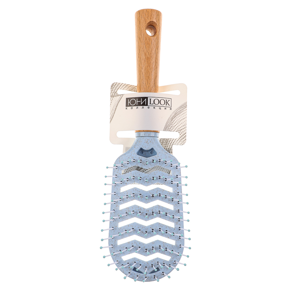 ЮНИLOOK Расческа массажная Эко, дерево, нейлон, 23х6,5 см, 2 цвета, арт.№ 319-172