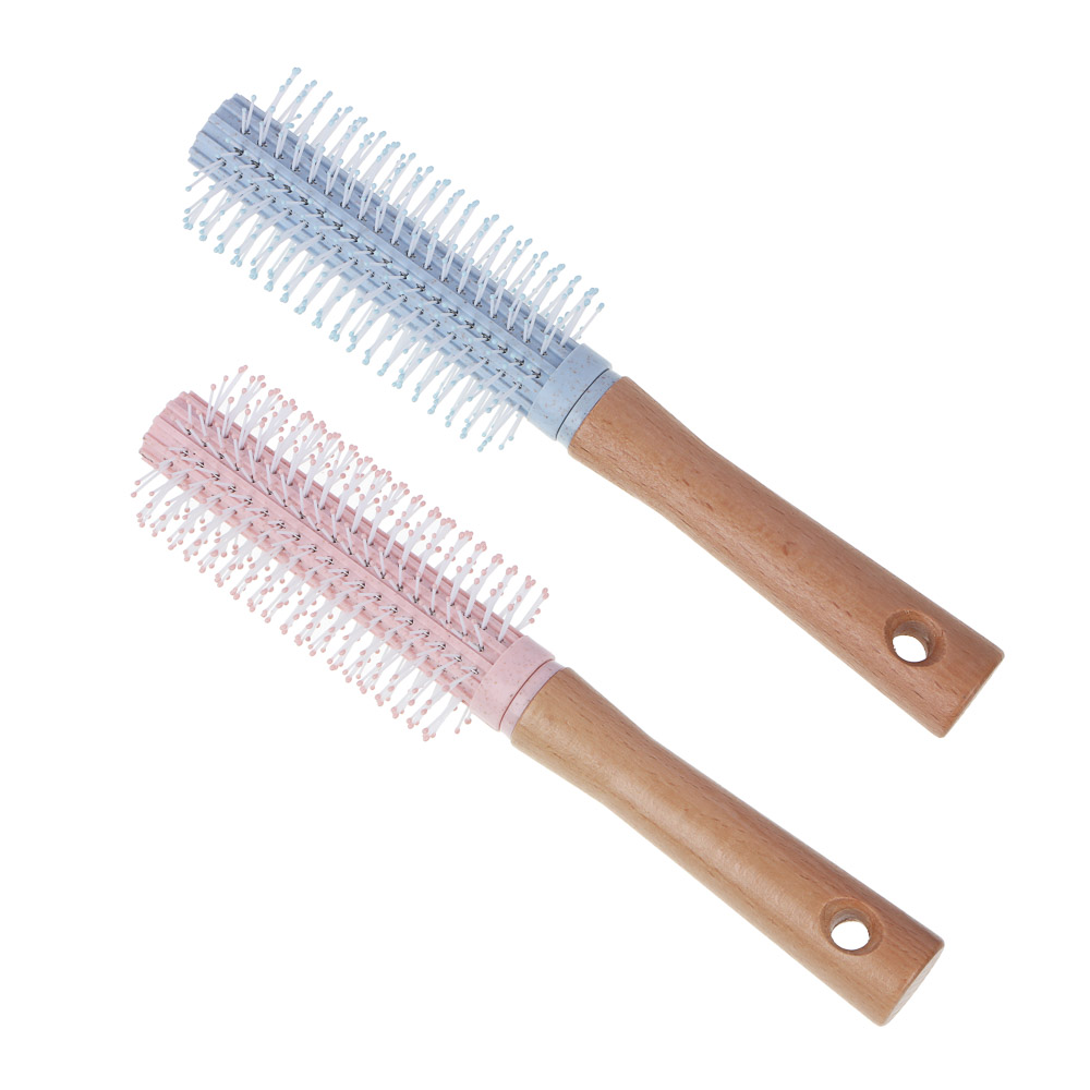 ЮНИLOOK Расческа массажная Эко, дерево, нейлон, 21,5х4,5 см, 2 цвета, арт.№ 319-170