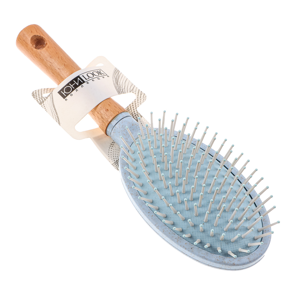ЮНИLOOK Расческа массажная Эко, дерево, нейлон, 23,5х7 см, 2 цвета, арт.№ 319-169
