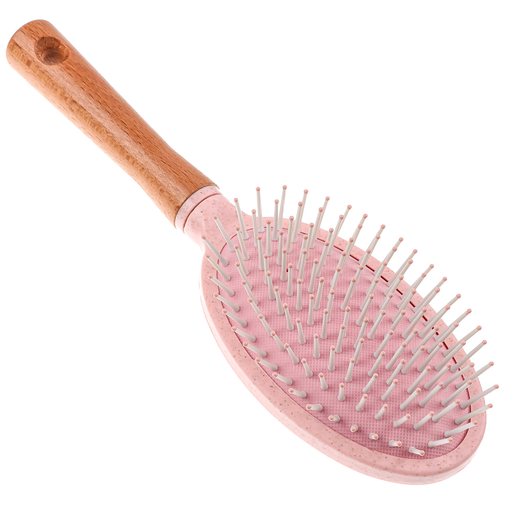 ЮНИLOOK Расческа массажная Эко, дерево, нейлон, 23,5х7 см, 2 цвета, арт.№ 319-169