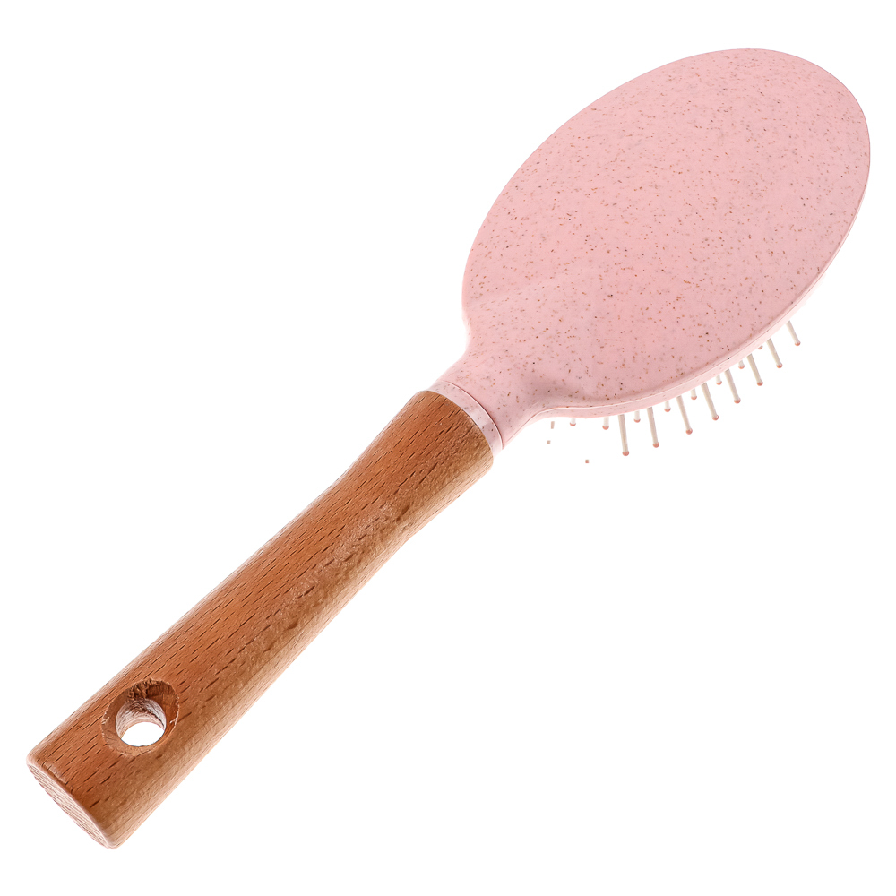 ЮНИLOOK Расческа массажная Эко, дерево, нейлон, 23,5х7 см, 2 цвета, арт.№ 319-169