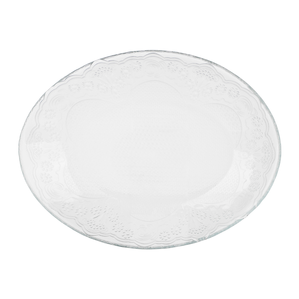 PASABAHCE Лейси Тарелка 215*165мм, упрочненное стекло, арт.№ 877-757