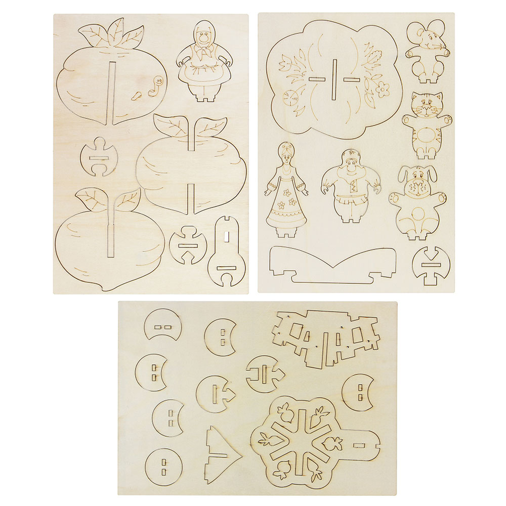 ИГРОЛЕНД Конструктор из дерева "Сказка про Репку ", дерево, 30х22см, арт.№ 891-327