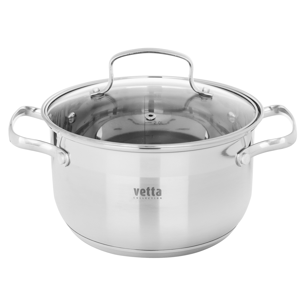 VETTA Берн Кастрюля 20х12см. 3,5л. со стекл. крышкой, индукция, арт.№ 822-101