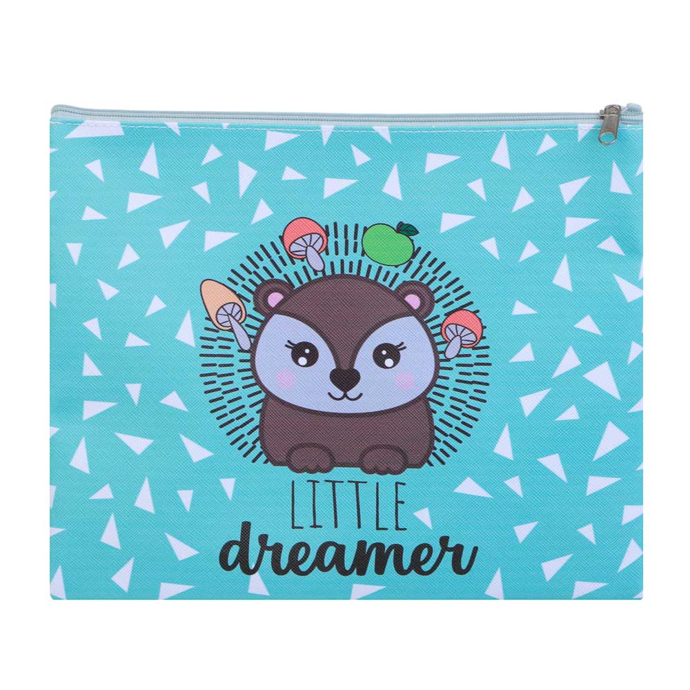 ЕЖИК Папка для тетрадей 24x20см, для A5, молния сверху, искусственная кожа с печатью, арт.№ 236-098