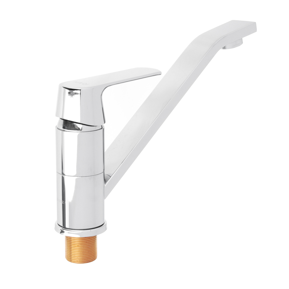 RAIN Смеситель для кухни Гранат, длинный плоский излив, картридж 40мм, гайка, латунь, хром, арт.№ 561-315